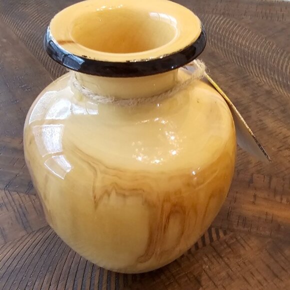 NWT Original Aspen Studio Hand Crafted Solid Wood Vase - Picture 5 of 8